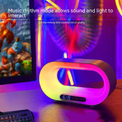 Multi-function 3 In 1 LED Night Light APP Control RGB Atmosphere Desk Lamp Smart Multifunctional Wireless Charger Alarm Clock pr