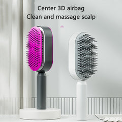 Self Cleaning Hair Brush For Women One-key Cleaning Hair Loss Airbag Massage Scalp Comb Anti-Static Hairbrush - UNIFIED CARTEL