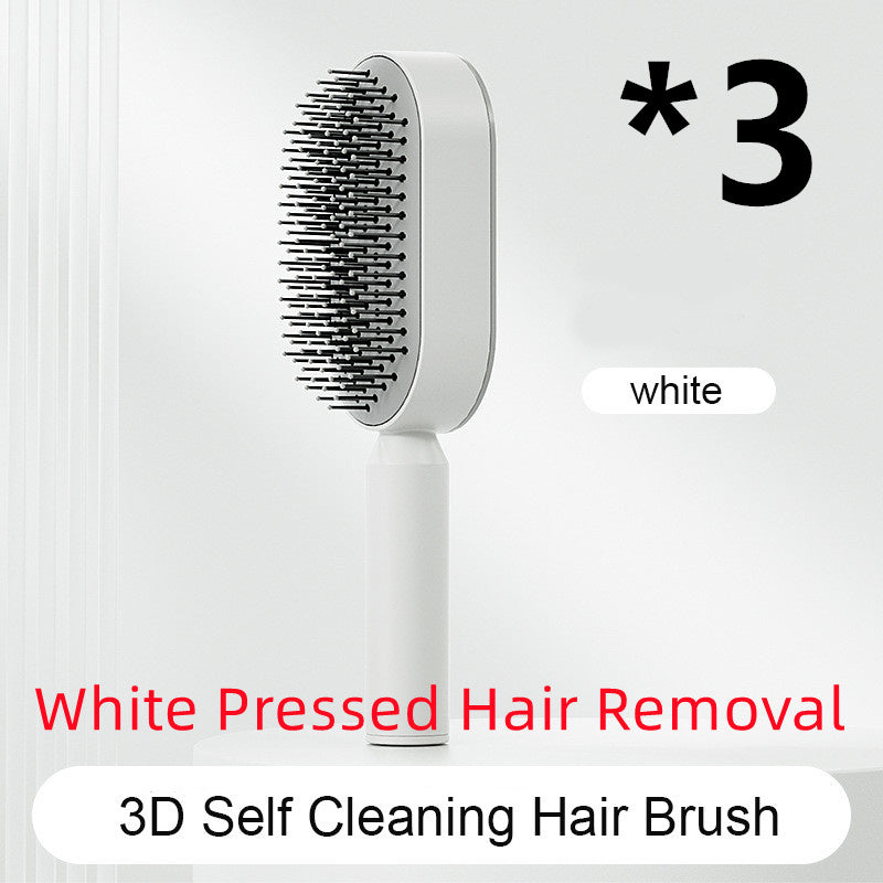 Self Cleaning Hair Brush For Women One-key Cleaning Hair Loss Airbag Massage Scalp Comb Anti-Static Hairbrush - UNIFIED CARTEL