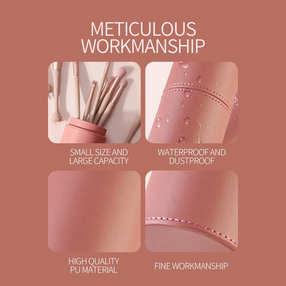 PU Round Cosmetic Brush Container Cosmetic Tool Cosmetic Brush pr