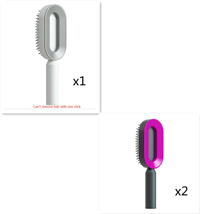 Self Cleaning Hair Brush For Women One-key Cleaning Hair Loss Airbag Massage Scalp Comb Anti-Static Hairbrush - UNIFIED CARTEL