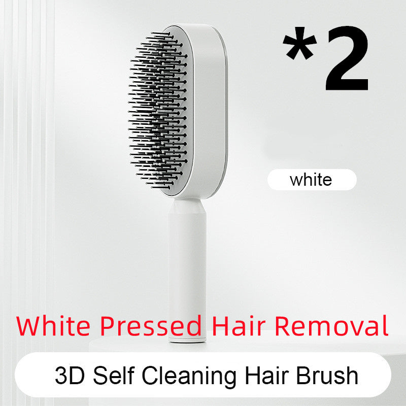 Self Cleaning Hair Brush For Women One-key Cleaning Hair Loss Airbag Massage Scalp Comb Anti-Static Hairbrush - UNIFIED CARTEL