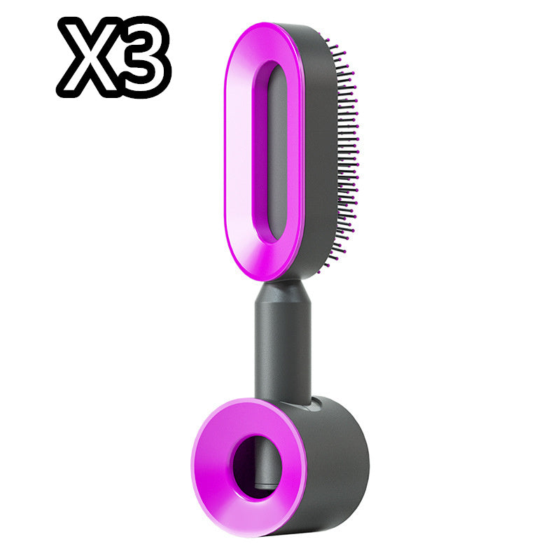 Self Cleaning Hair Brush For Women One-key Cleaning Hair Loss Airbag Massage Scalp Comb Anti-Static Hairbrush - UNIFIED CARTEL