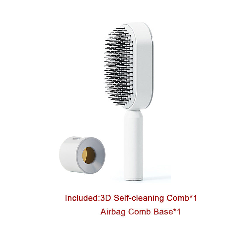 Self Cleaning Hair Brush For Women One-key Cleaning Hair Loss Airbag Massage Scalp Comb Anti-Static Hairbrush - UNIFIED CARTEL