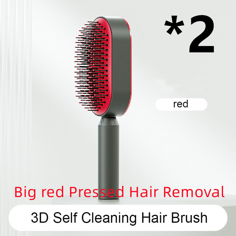 Self Cleaning Hair Brush For Women One-key Cleaning Hair Loss Airbag Massage Scalp Comb Anti-Static Hairbrush - UNIFIED CARTEL