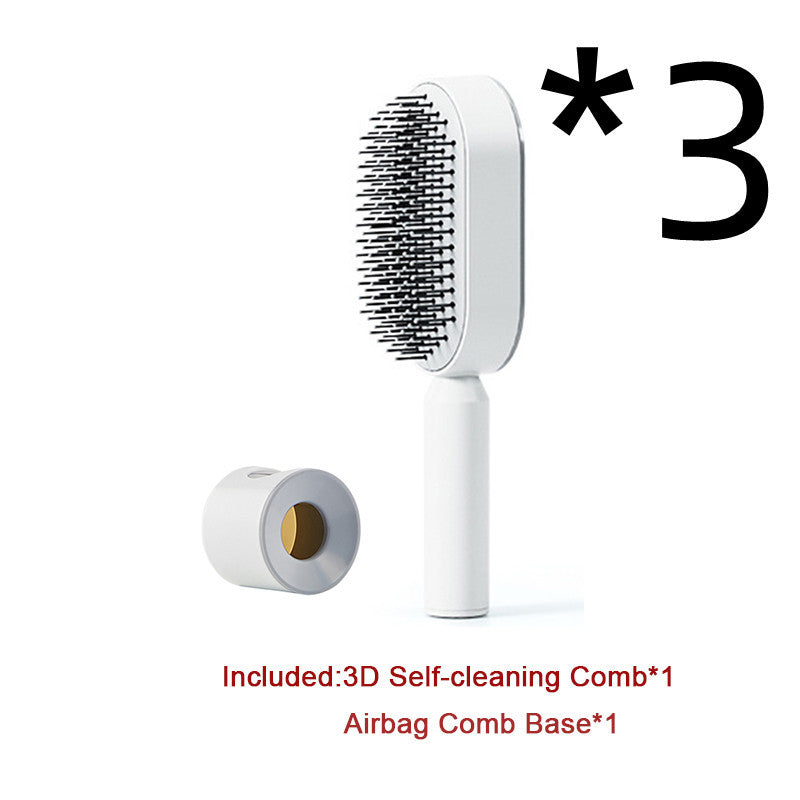 Self Cleaning Hair Brush For Women One-key Cleaning Hair Loss Airbag Massage Scalp Comb Anti-Static Hairbrush - UNIFIED CARTEL