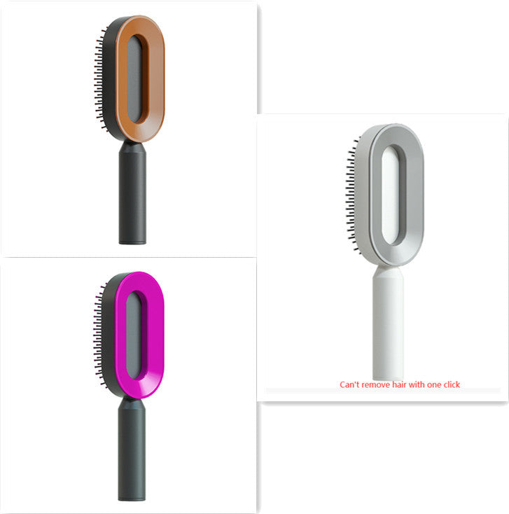 Self Cleaning Hair Brush For Women One-key Cleaning Hair Loss Airbag Massage Scalp Comb Anti-Static Hairbrush - UNIFIED CARTEL