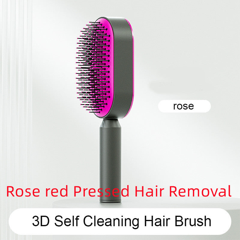 Self Cleaning Hair Brush For Women One-key Cleaning Hair Loss Airbag Massage Scalp Comb Anti-Static Hairbrush - UNIFIED CARTEL